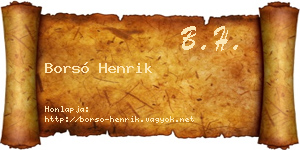 Borsó Henrik névjegykártya